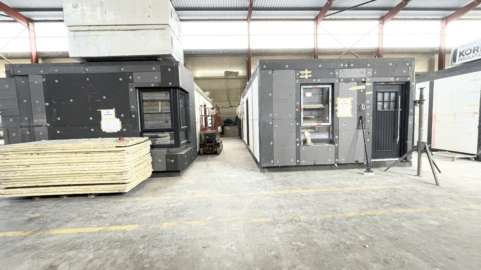 Modular house being built in the factory